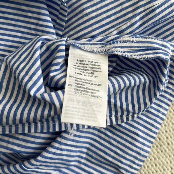 J Crew Blue and White Striped Blouse Size 16 - Picture 7 of 7